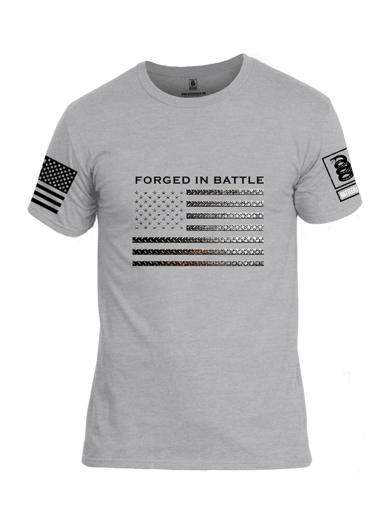 Battleraddle Forged In Battle  Black Sleeves Men Cotton Crew Neck T-Shirt