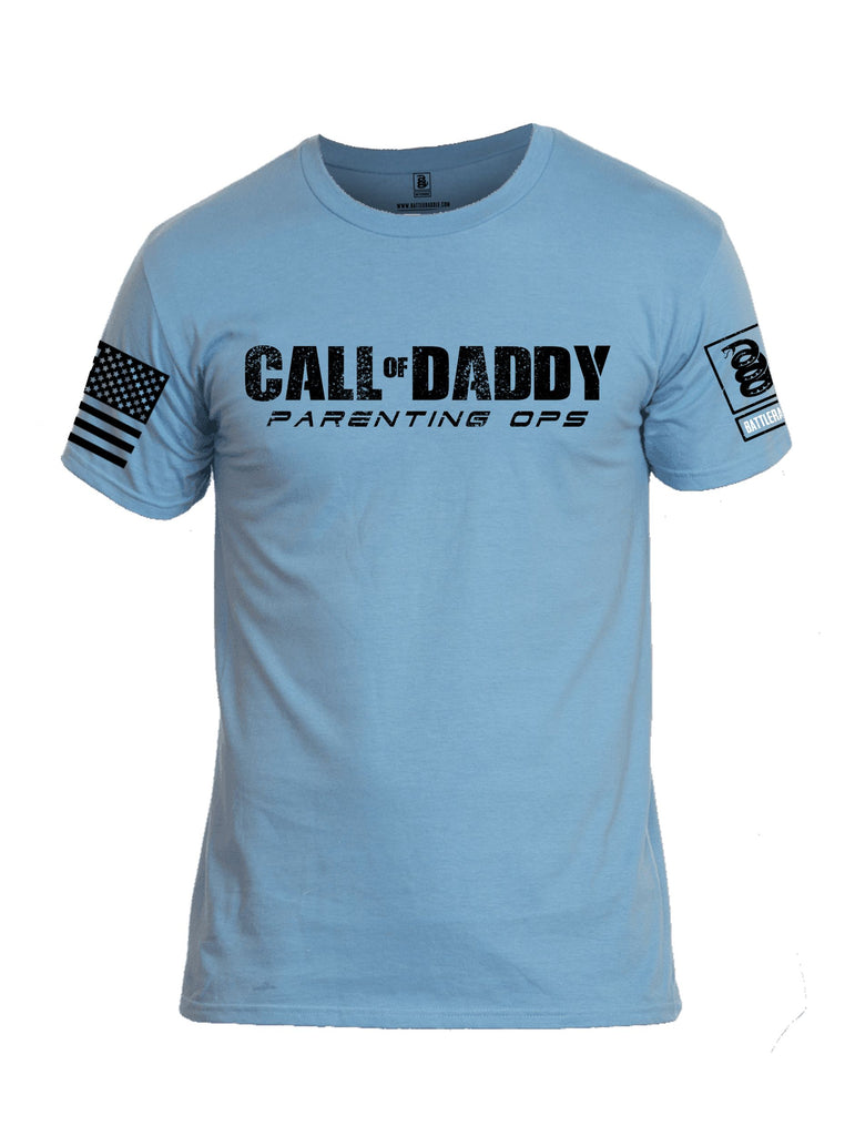 Battleraddle Call Of Daddy Black Sleeves Men Cotton Crew Neck T-Shirt