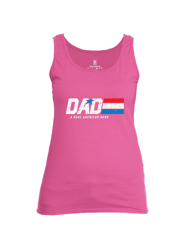 Battleraddle Dad A Real American Hero White Sleeves Women Cotton Cotton Tank Top