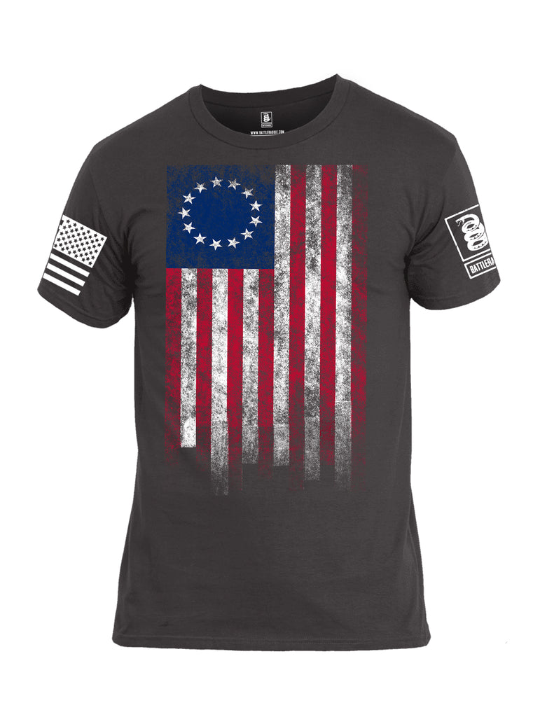 Battleraddle Thirteen Colonies Flag Men Cotton Crew Neck T-Shirt