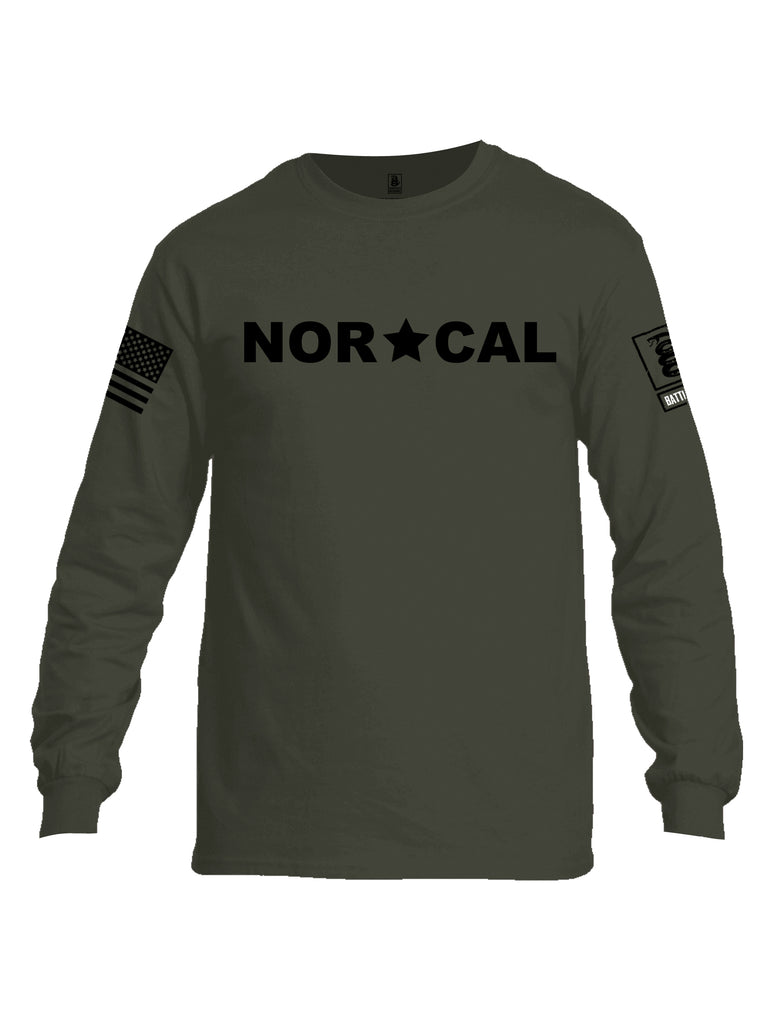 Battleraddle Nor Cal {sleeve_color} Sleeves Men Cotton Crew Neck Long Sleeve T Shirt