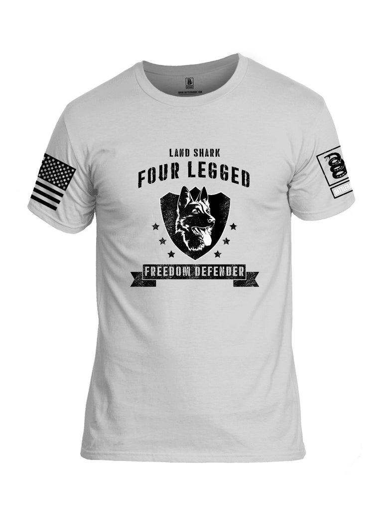 Battleraddle Four Legged Freedom Defender Black Sleeves Men Cotton Crew Neck T-Shirt