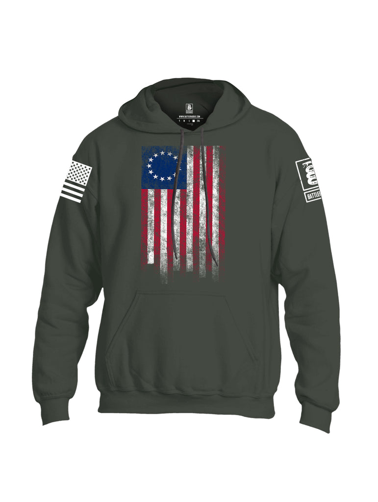 Battleraddle Thirteen Colonies Flag Uni Cotton Blended Hoodie With Pockets
