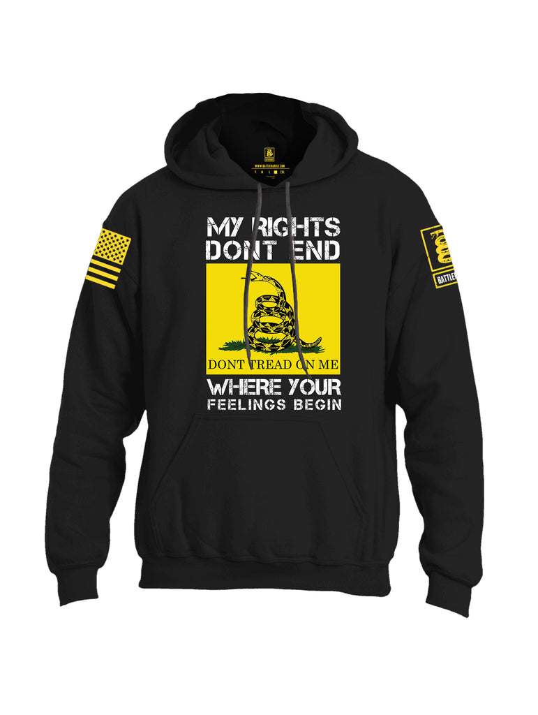 Battleraddle My Rights Dont End Where Your Feelings Begin {sleeve_color} Sleeves Uni Cotton Blended Hoodie With Pockets