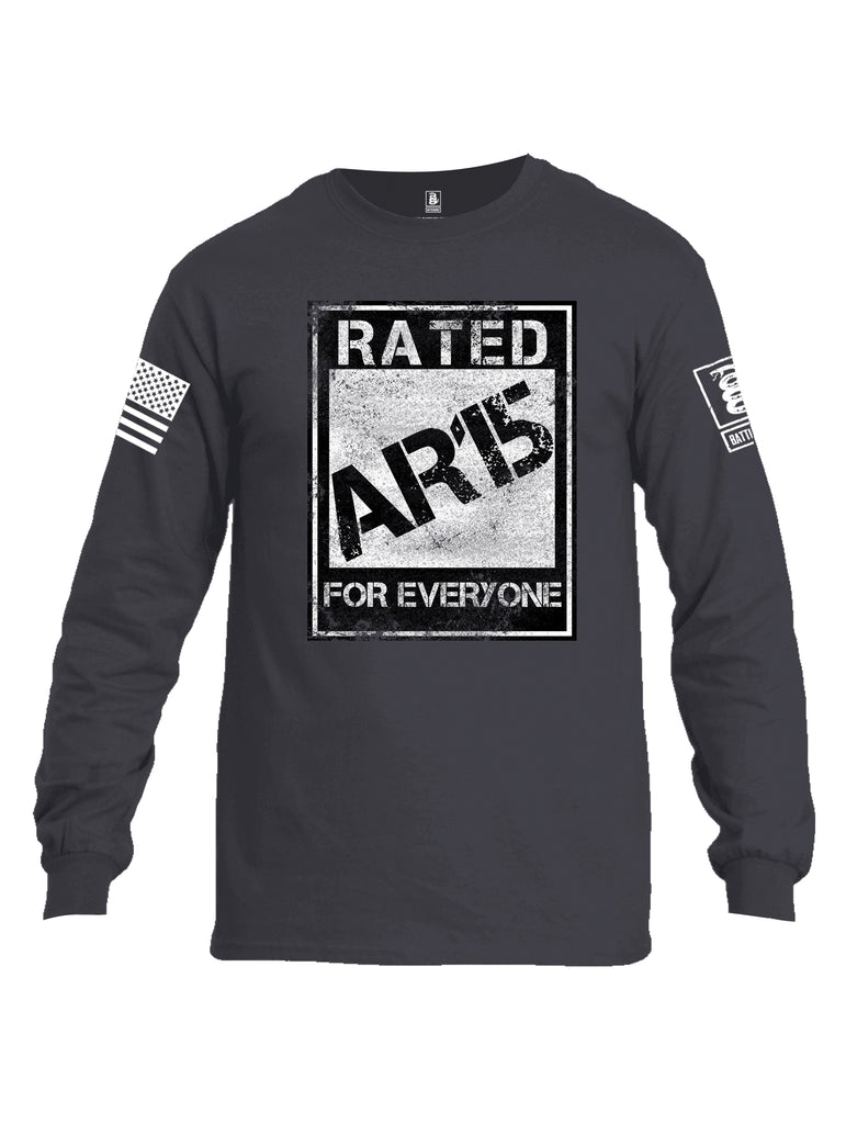 Battleraddle Rated Ar15 For Everyone  Men Cotton Crew Neck Long Sleeve T Shirt