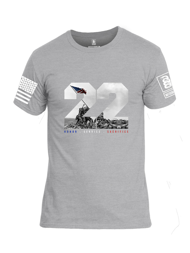 Battleraddle 22 Honor Service Sacrifice {sleeve_color} Sleeves Men Cotton Crew Neck T-Shirt