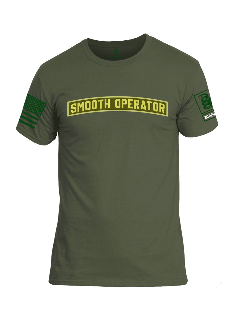 Battleraddle Smooth Operator Dark Green Sleeves Men Cotton Crew Neck T-Shirt