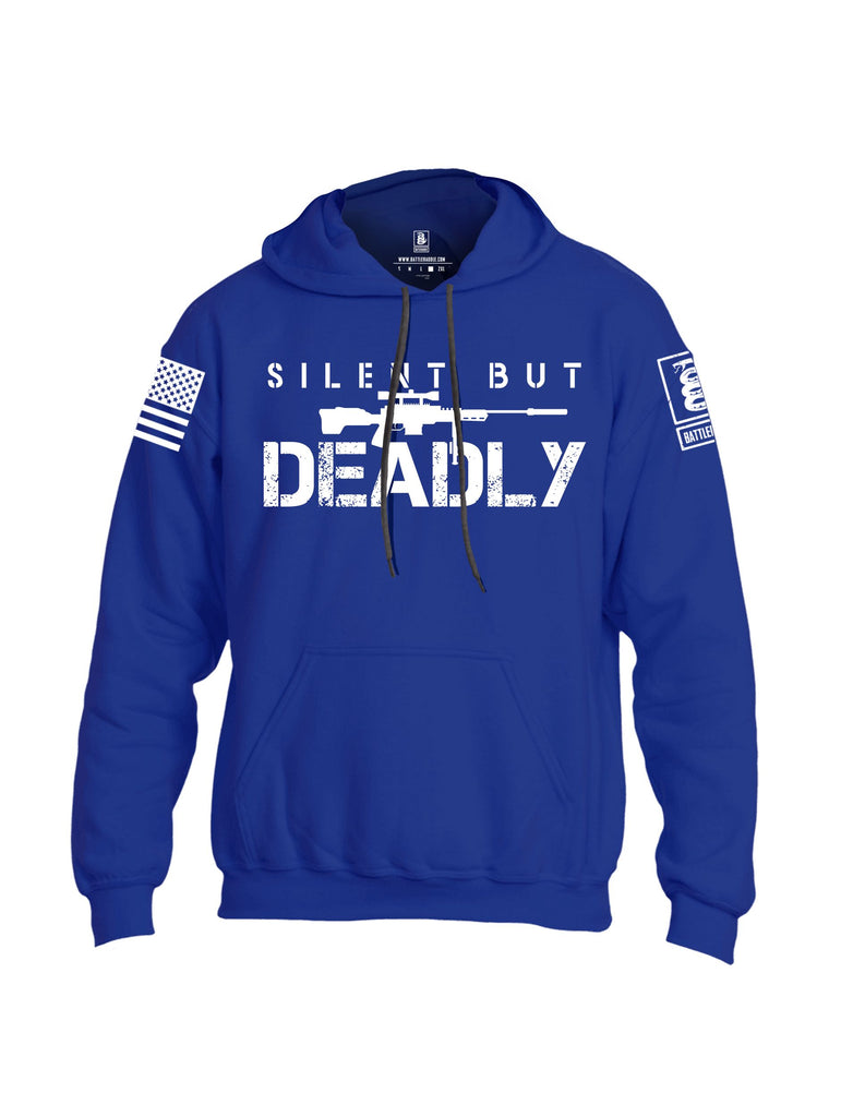 Battleraddle Silent But Deadly White Sleeves Uni Cotton Blended Hoodie With Pockets