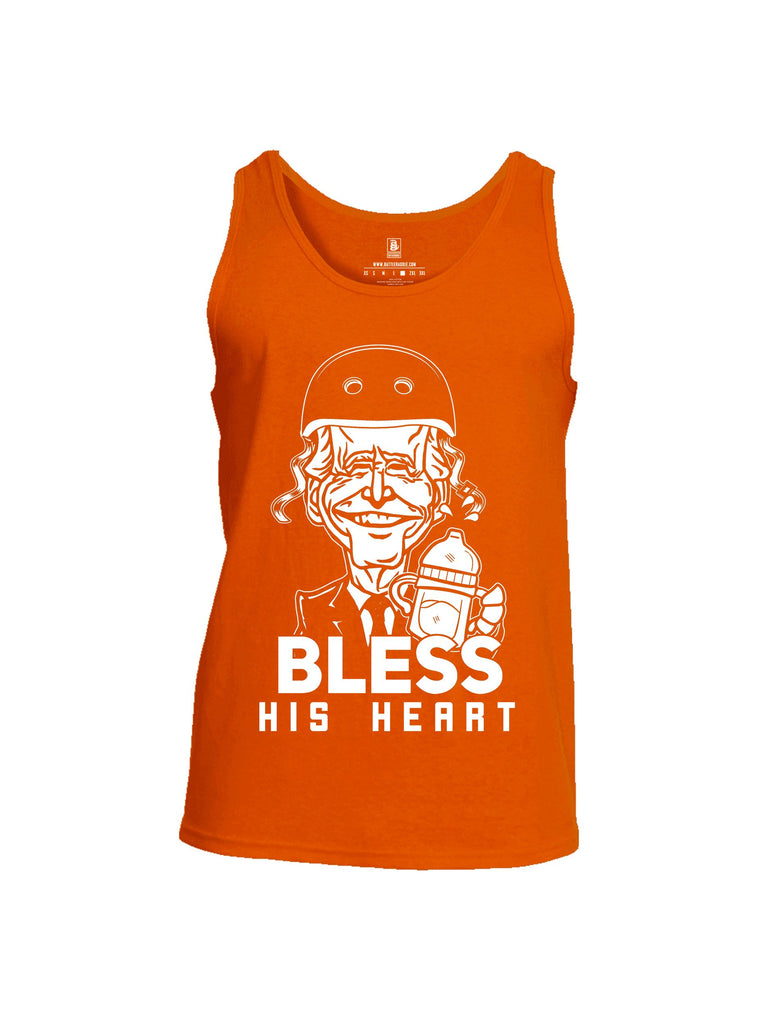 Battleraddle Bless His Heart White Sleeves Men Cotton Cotton Tank Top