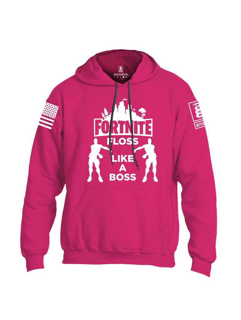 Battleraddle Floss Like A Boss White Sleeves Uni Cotton Blended Hoodie With Pockets
