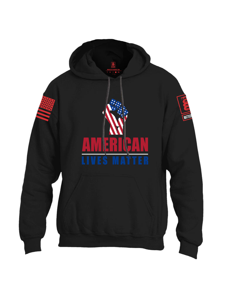 Battleraddle Fist American Lives Matter Uni Cotton Blended Hoodie With Pockets