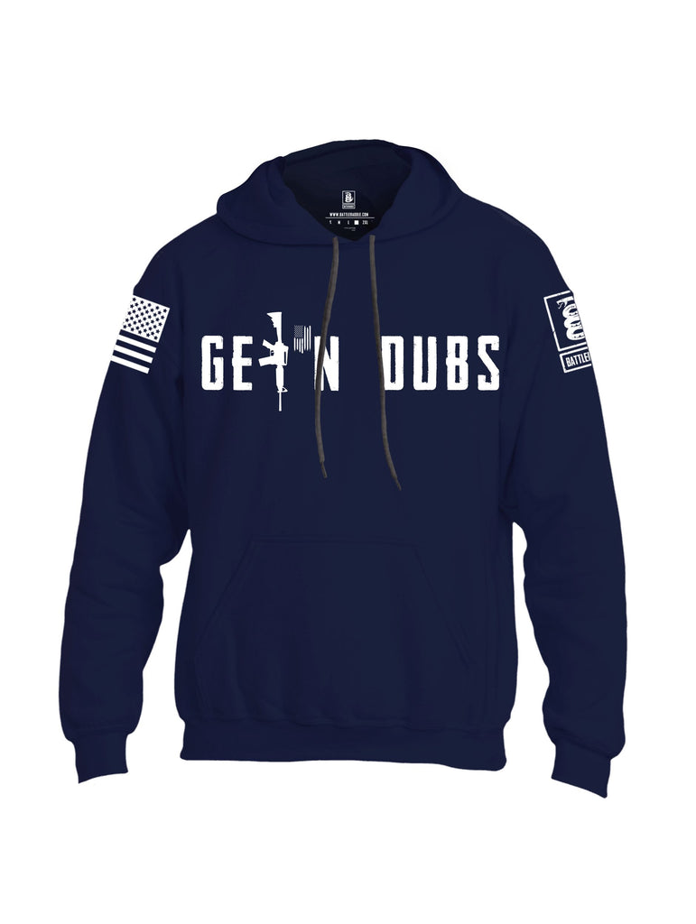 Battleraddle Get'N Dubs Black White Sleeves Uni Cotton Blended Hoodie With Pockets