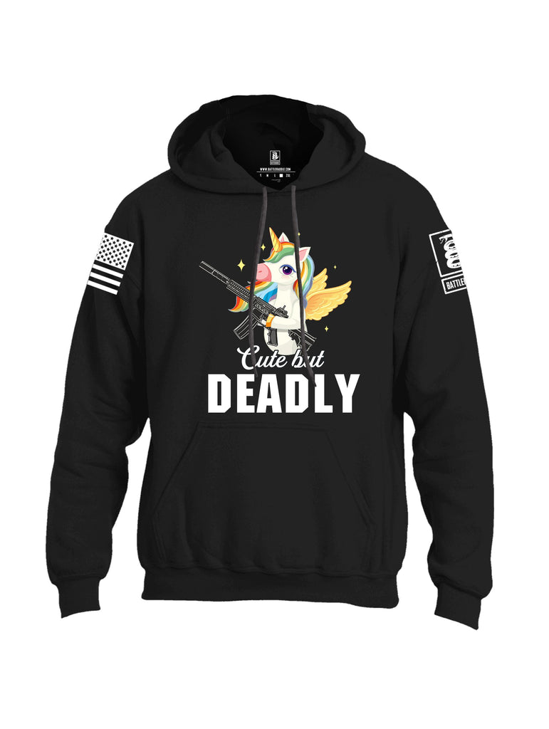 Battleraddle Cute But Deadly White Sleeves Uni Cotton Blended Hoodie With Pockets