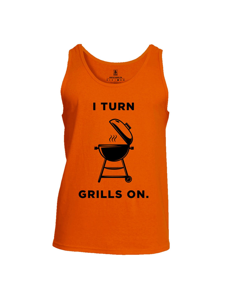 Battleraddle I Turn Grills On Black Sleeves Men Cotton Cotton Tank Top