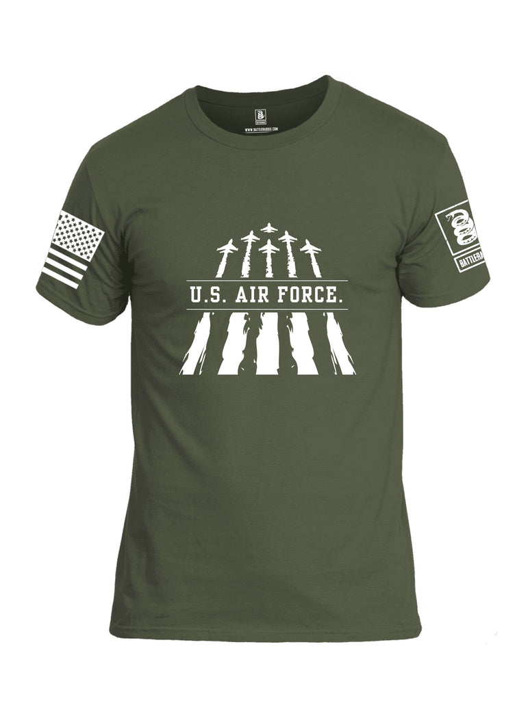 Battleraddle U.S. Air Force White Sleeves Men Cotton Crew Neck T-Shirt
