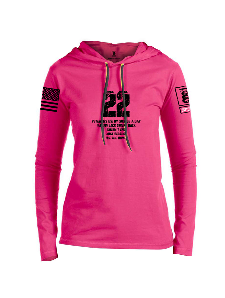 Battleraddle 22 A Day Black {sleeve_color} Sleeves Women Cotton Thin Cotton Lightweight Hoodie