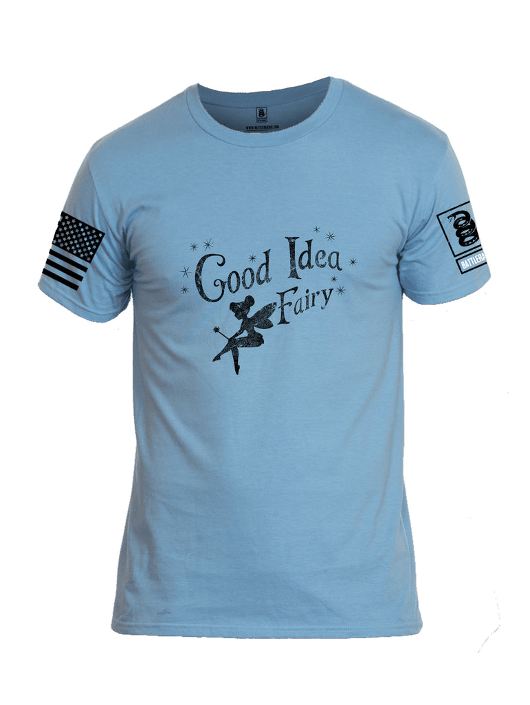 Battleraddle Good Idea Fairy Black {sleeve_color} Sleeves Men Cotton Crew Neck T-Shirt