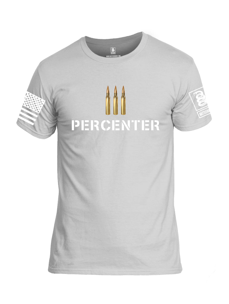 Battleraddle Iii Percenter White {sleeve_color} Sleeves Men Cotton Crew Neck T-Shirt