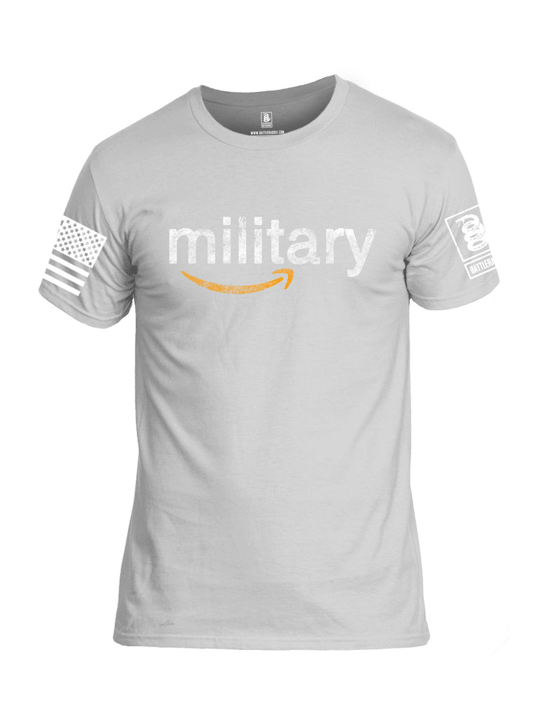 Battleraddle Military  White Sleeves Men Cotton Crew Neck T-Shirt