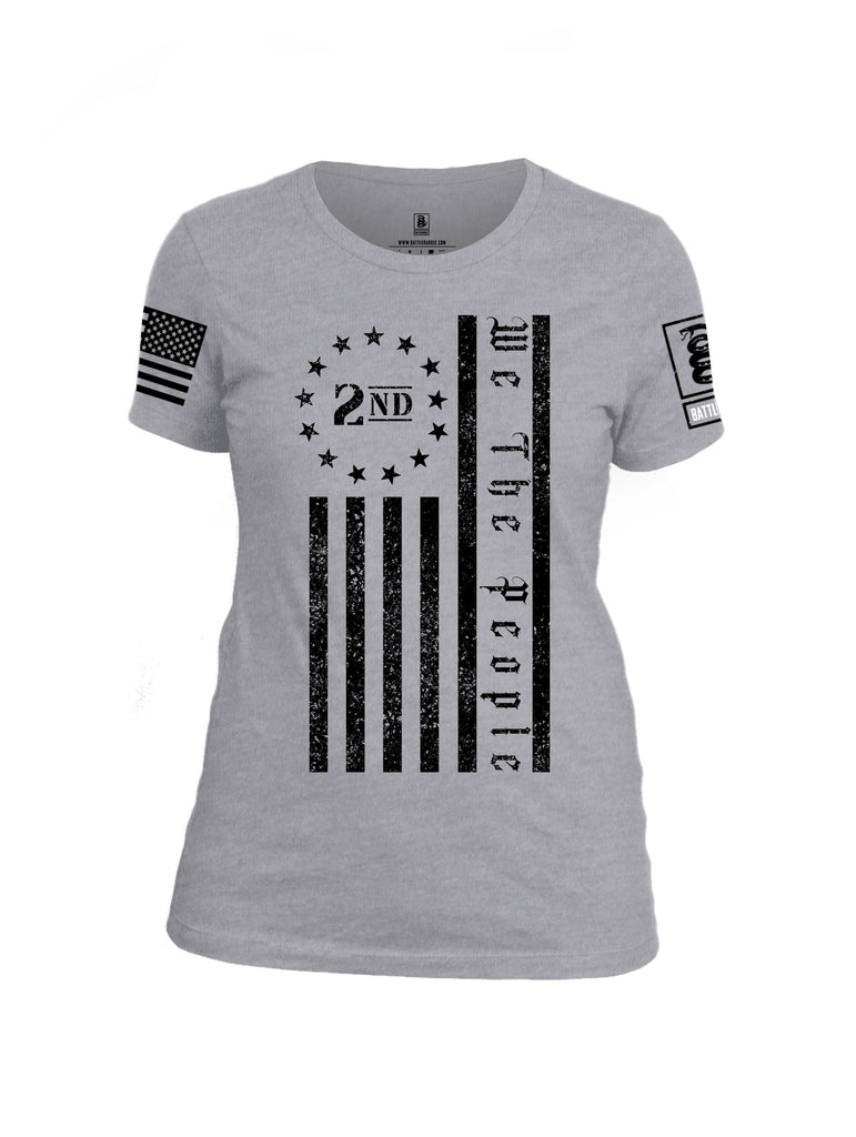 Battleraddle 2Nd We The People Black Sleeves Women Cotton Crew Neck T-Shirt