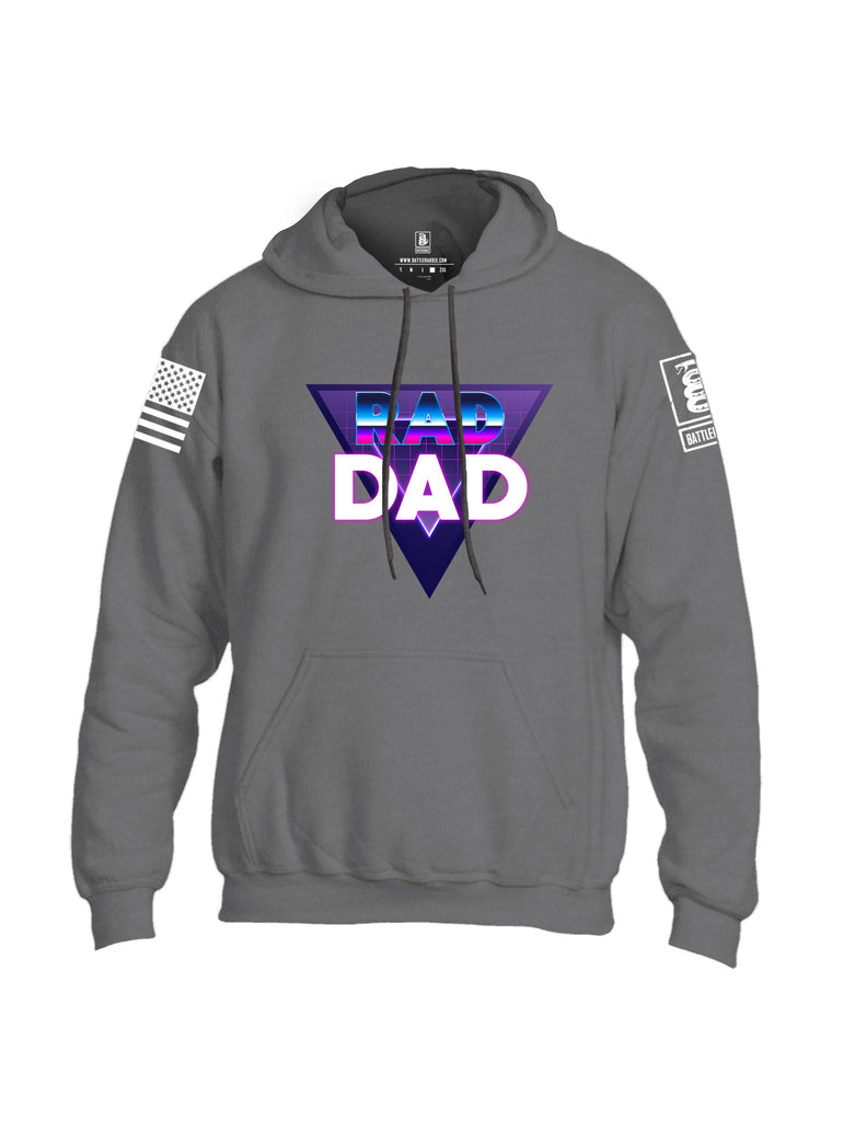 Battleraddle Rad Dad  White Sleeves Uni Cotton Blended Hoodie With Pockets
