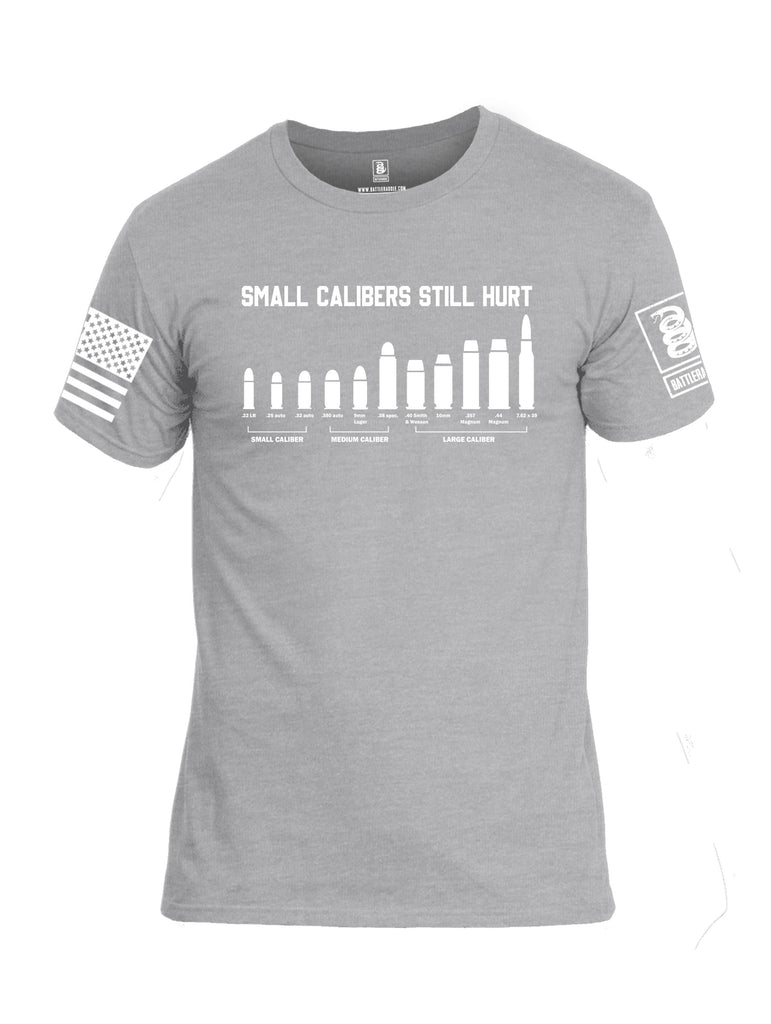 Battleraddle Small Calibers Still Hurt White Sleeves Men Cotton Crew Neck T-Shirt