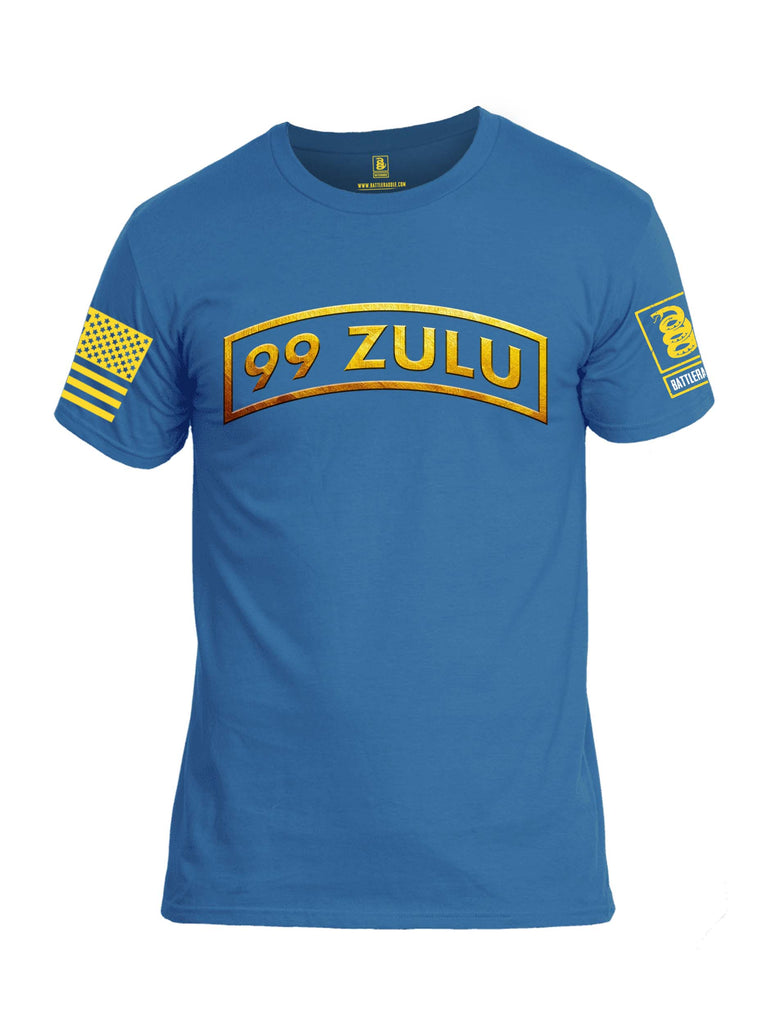 Battleraddle 99 Zulu Yellow Sleeve Print Mens Cotton Crew Neck T Shirt