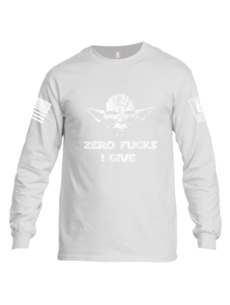 Battleraddle Zero Fucks I Give  Men Cotton Crew Neck Long Sleeve T Shirt