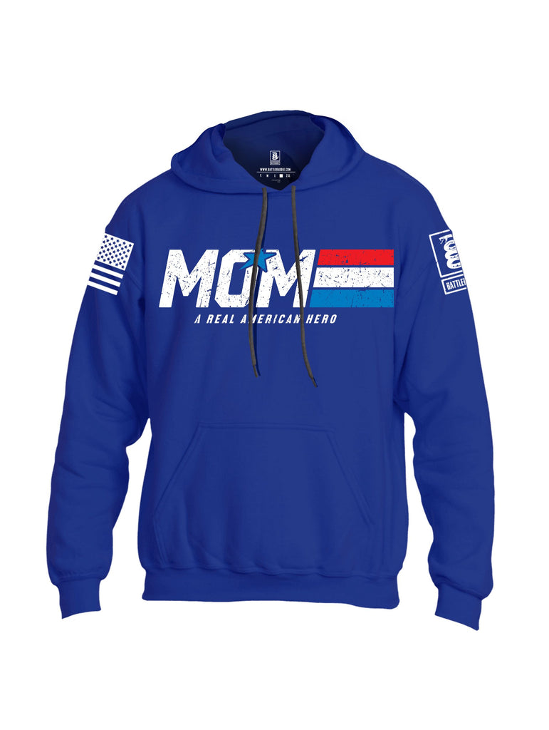 Battleraddle Mom A Real American Hero White Sleeves Uni Cotton Blended Hoodie With Pockets