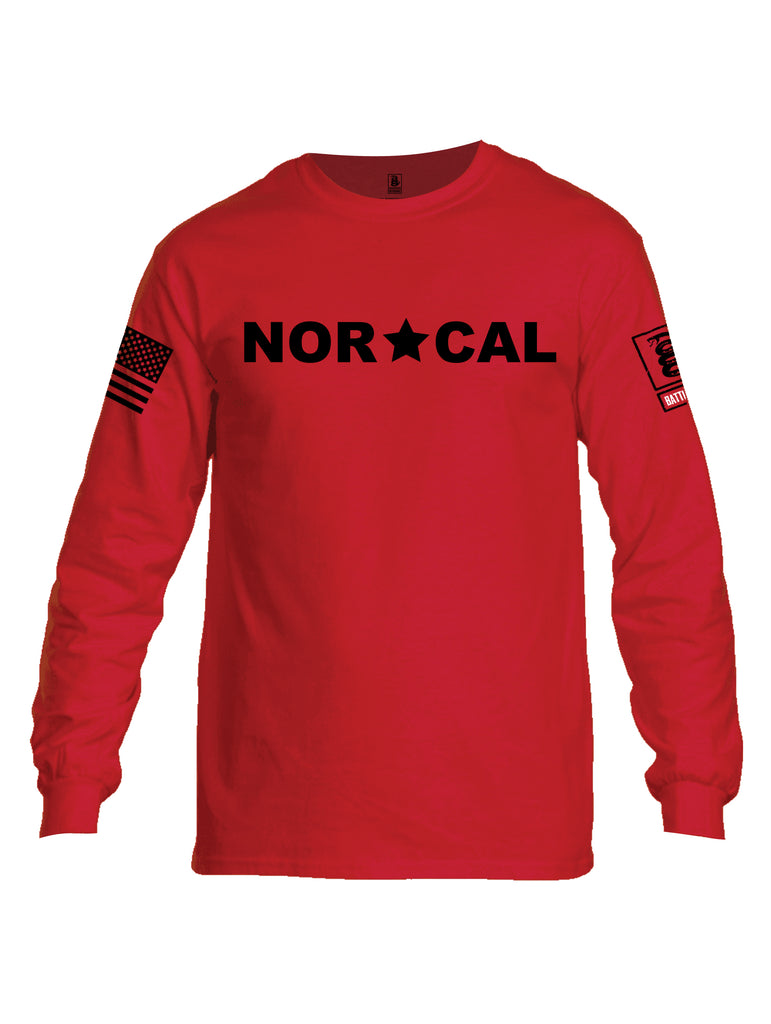 Battleraddle Nor Cal {sleeve_color} Sleeves Men Cotton Crew Neck Long Sleeve T Shirt