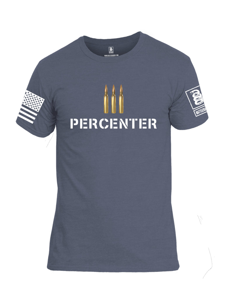 Battleraddle Iii Percenter White {sleeve_color} Sleeves Men Cotton Crew Neck T-Shirt