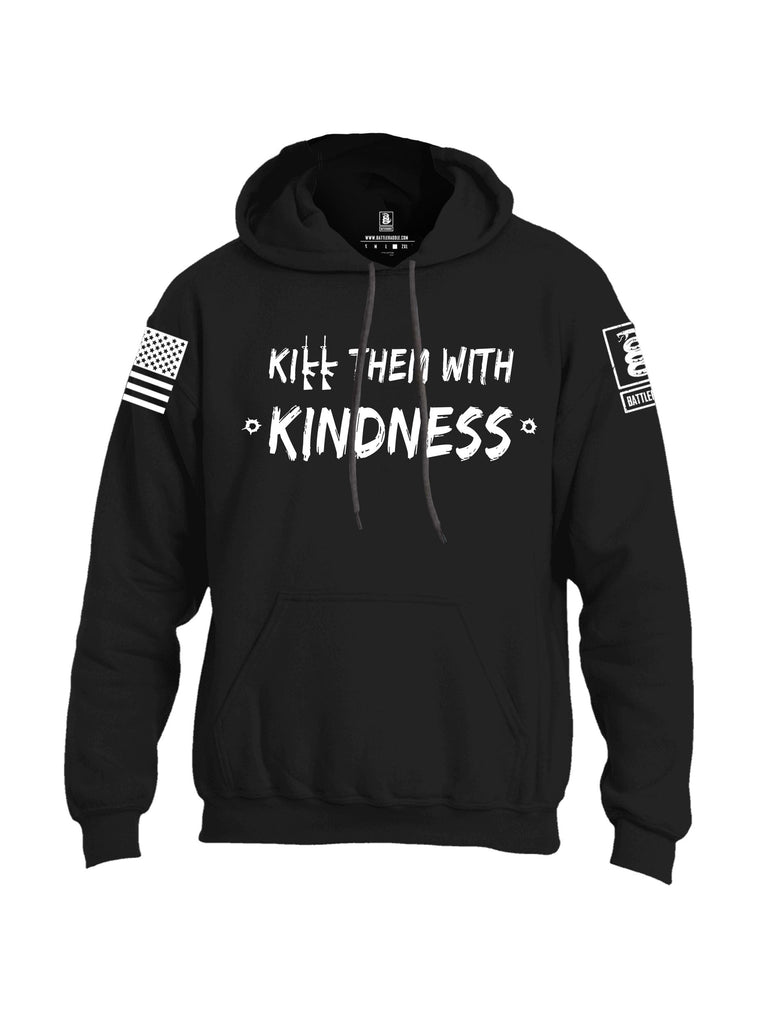 Battleraddle Kill Them With Kindness White Sleeves Uni Cotton Blended Hoodie With Pockets