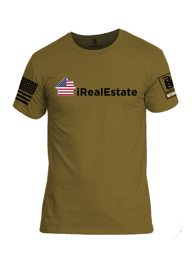 Battleraddle Irealestate Black Sleeves Men Cotton Crew Neck T-Shirt