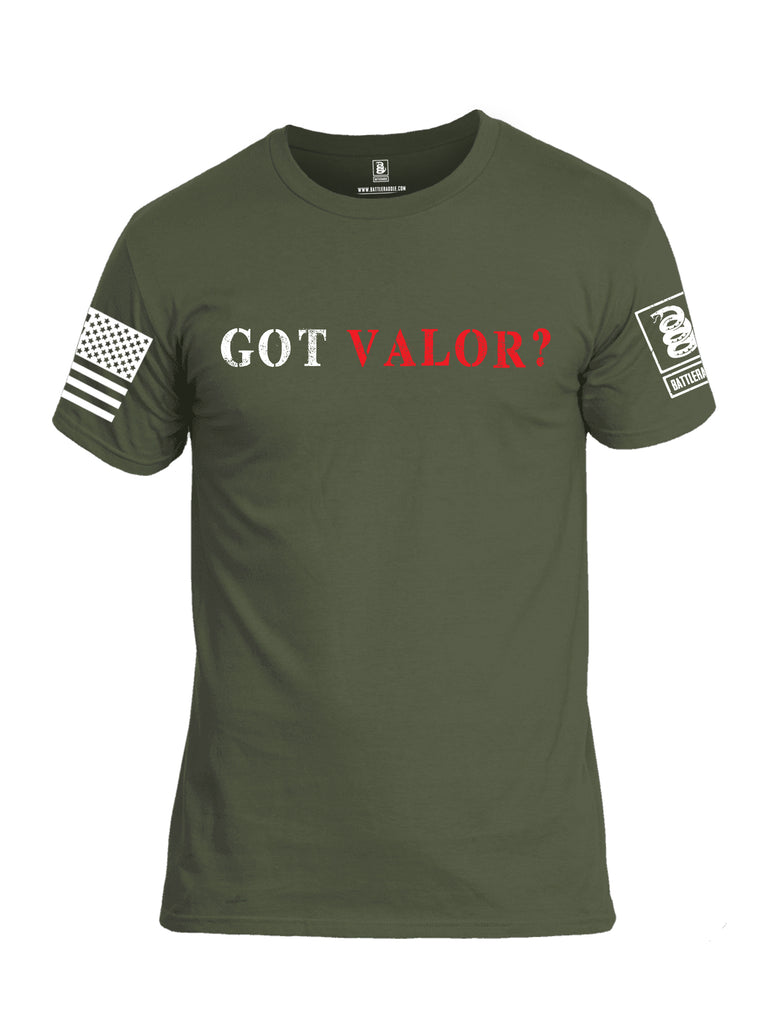 Battleraddle Got Valor  {sleeve_color} Sleeves Men Cotton Crew Neck T-Shirt