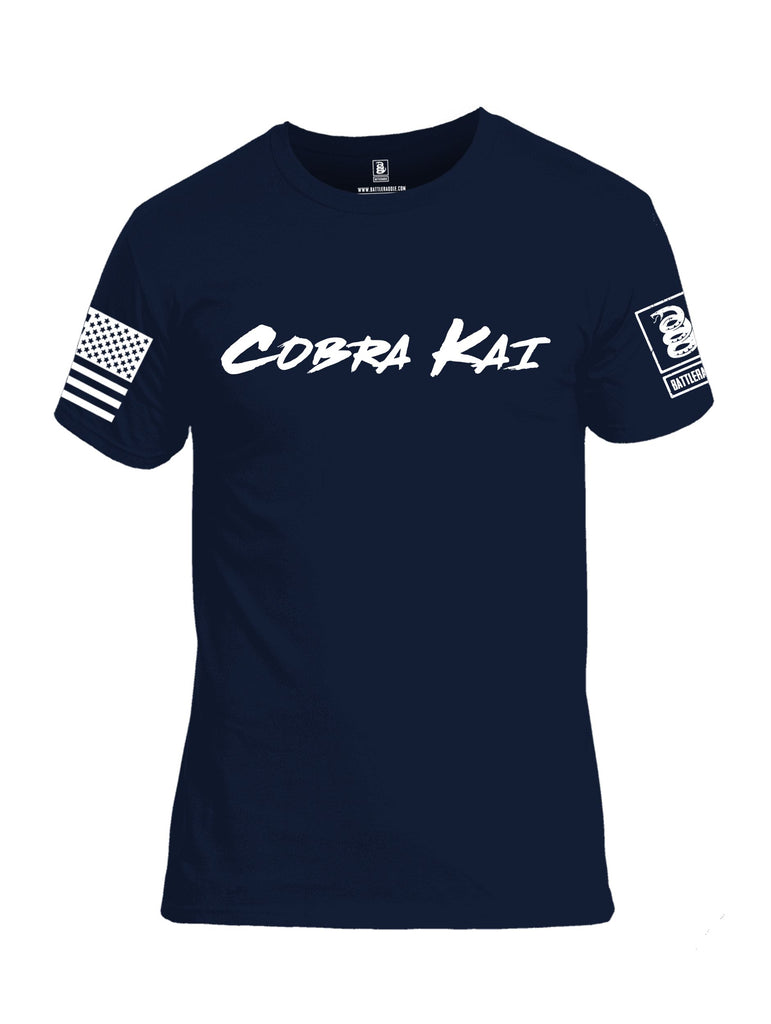 Battleraddle Cobra Kai White White Sleeves Men Cotton Crew Neck T-Shirt