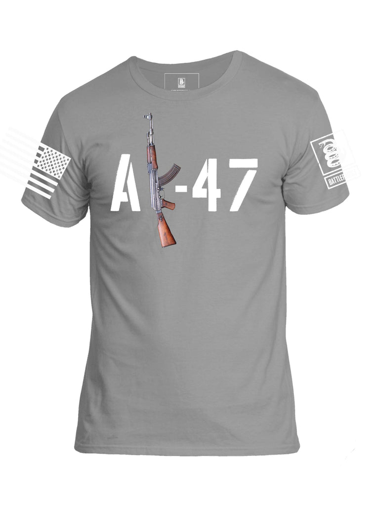 Battleraddle AK-47 White Sleeve Print Mens Cotton Crew Neck T Shirt - Battleraddle® LLC