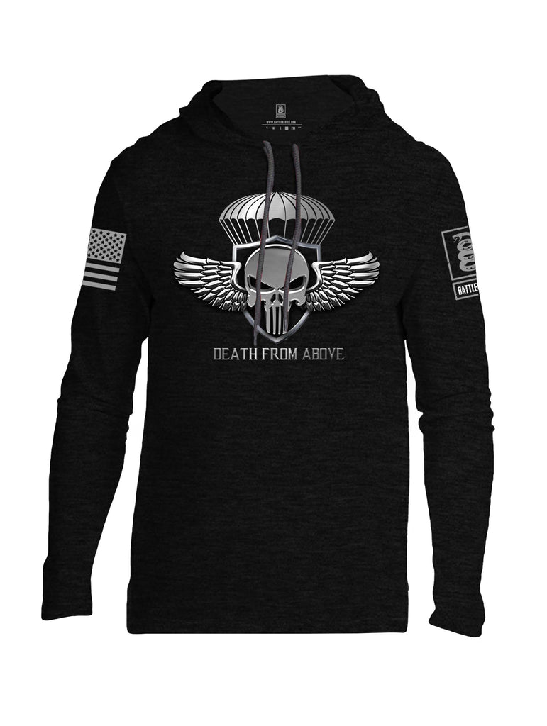 Battleraddle Death From Above Grey Sleeve Print Mens Thin Cotton Lightweight Hoodie