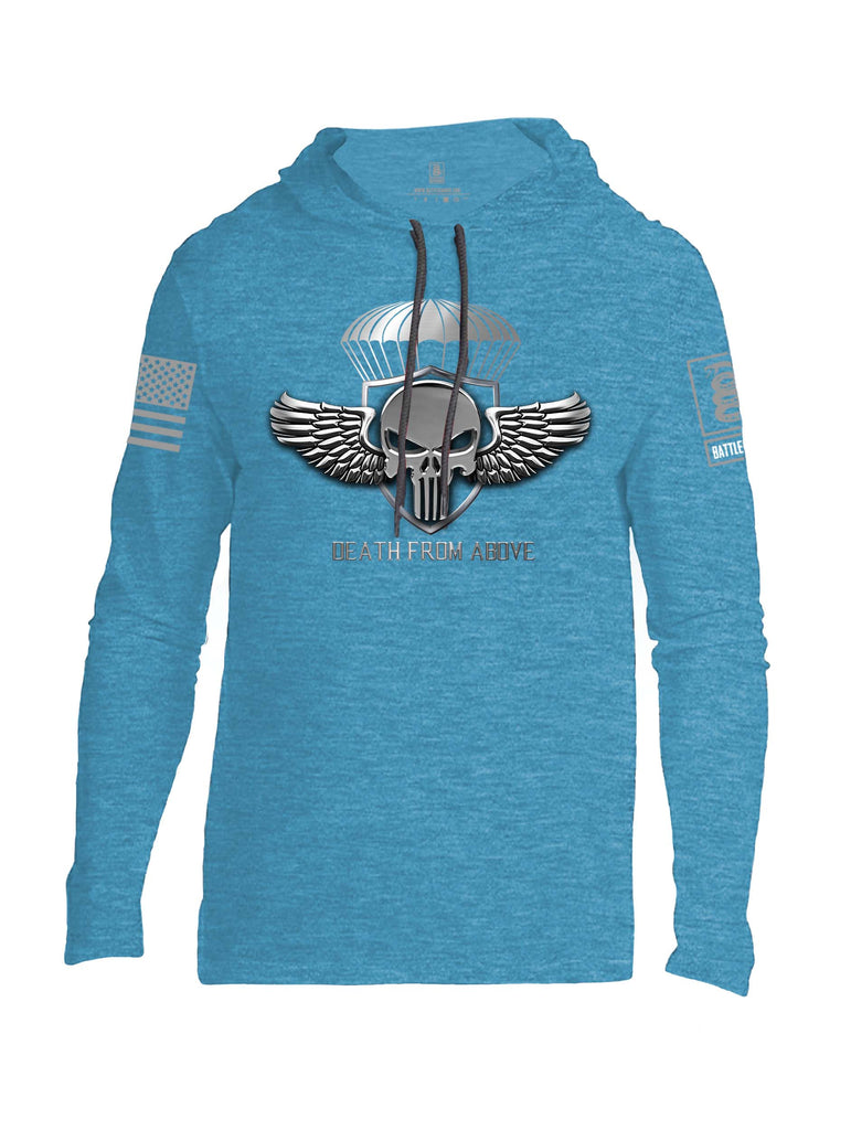 Battleraddle Death From Above Grey Sleeve Print Mens Thin Cotton Lightweight Hoodie