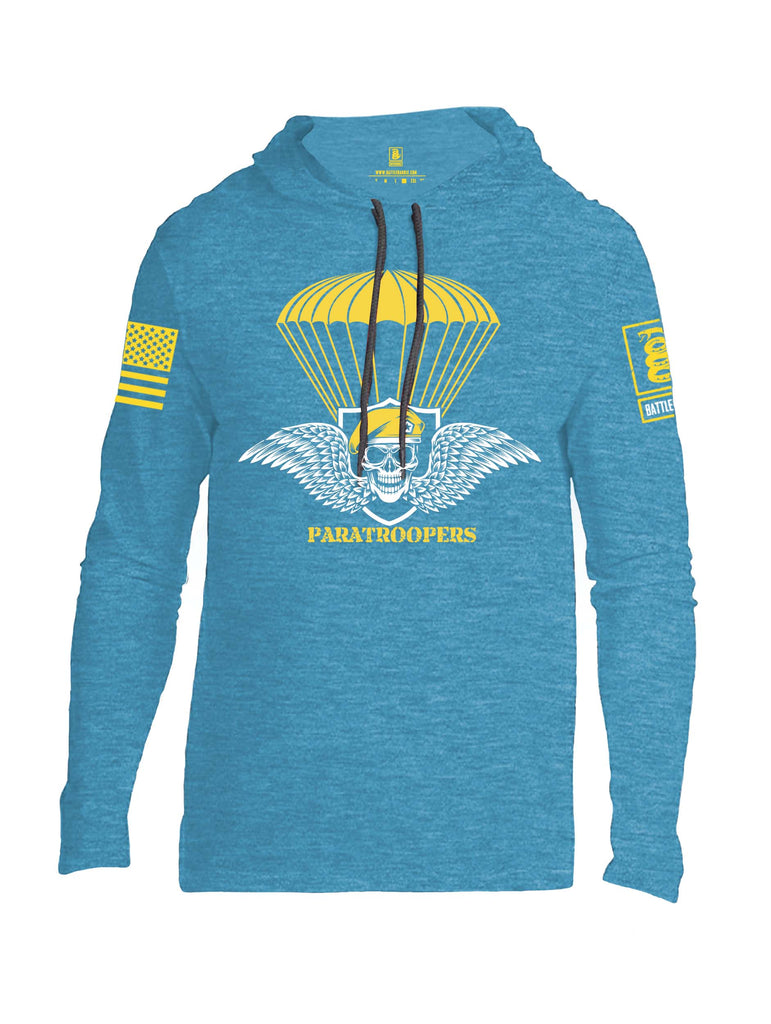 Battleraddle Paratroopers Yellow Sleeve Print Mens Thin Cotton Lightweight Hoodie