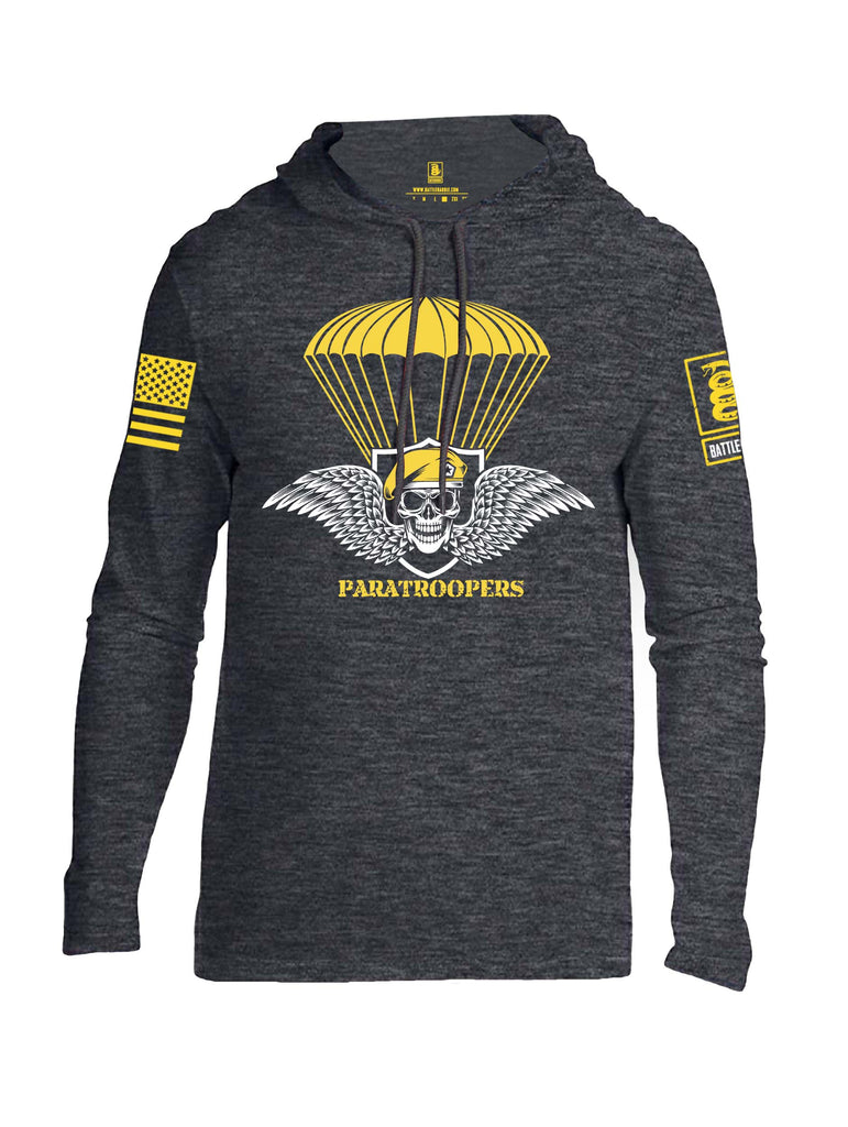 Battleraddle Paratroopers Yellow Sleeve Print Mens Thin Cotton Lightweight Hoodie