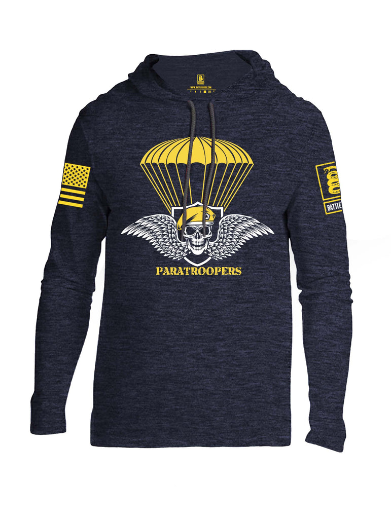 Battleraddle Paratroopers Yellow Sleeve Print Mens Thin Cotton Lightweight Hoodie