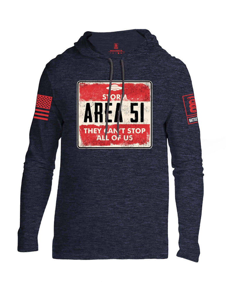 Battleraddle Storm Area 51 They Cant Stop All Of Us Red Sleeve Print Mens Thin Cotton Lightweight Hoodie shirt|custom|veterans|Apparel-Mens Hoodie-Cotton