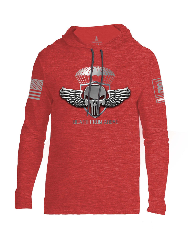 Battleraddle Death From Above Grey Sleeve Print Mens Thin Cotton Lightweight Hoodie