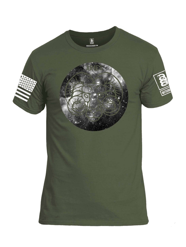 Battleraddle Aries Universe White Sleeve Print Mens Cotton Crew Neck T Shirt shirt|custom|veterans|Apparel-Mens T Shirt-cotton