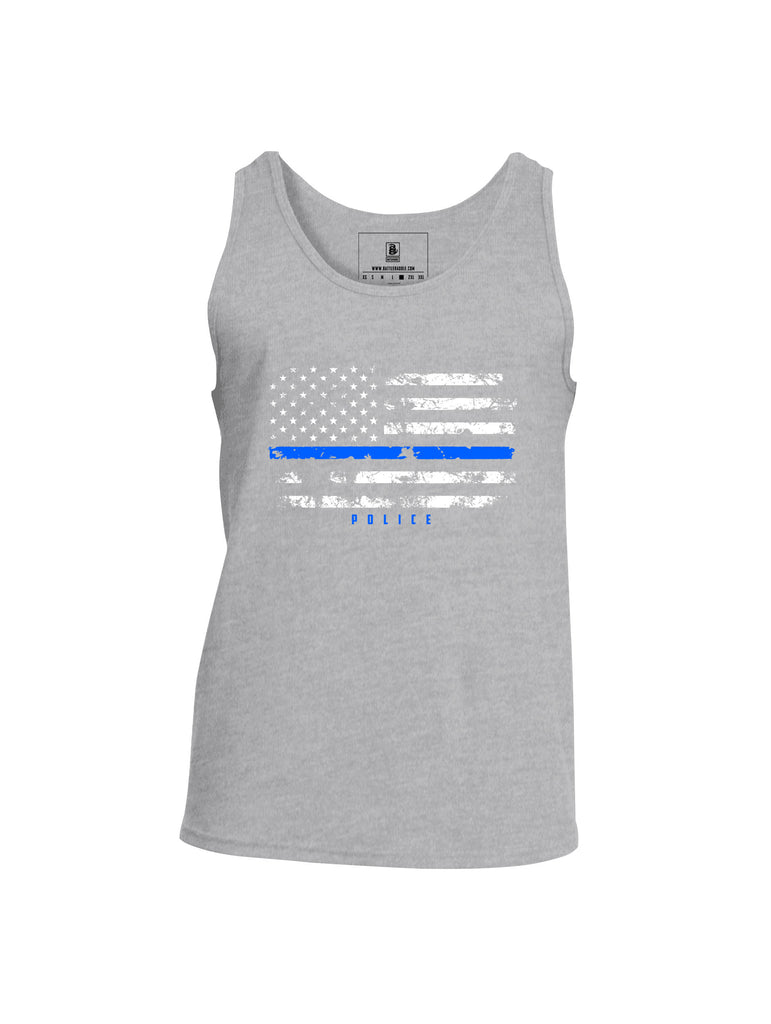 Battleraddle American Flag Blue Line Police Mens Cotton Tank Top - Battleraddle® LLC