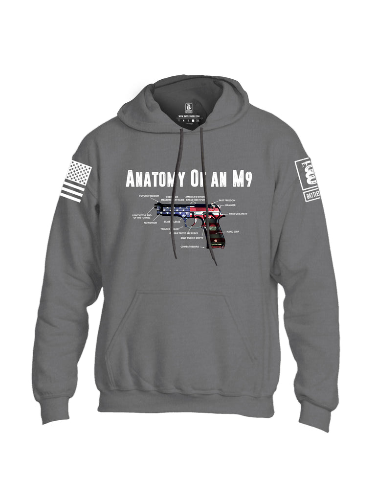 Battleraddle Anatomy Of An M9 White Sleeve Print Mens Blended Hoodie With Pockets