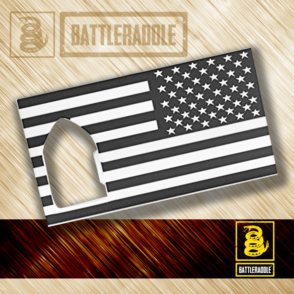 Battleraddle Credit Card Wallet Size Combat American Flag Military Bottle Opener - Battleraddle® LLC