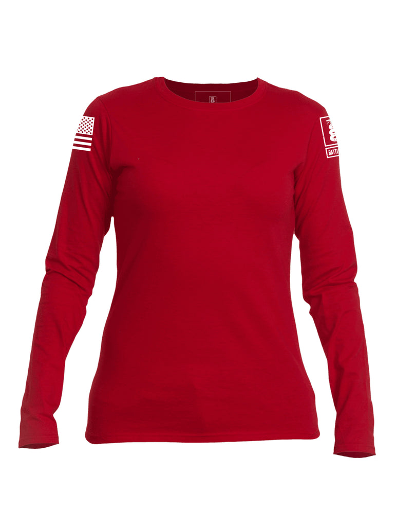 Battleraddle Basic Line Sleeve Print Womens Cotton Long Sleeve Crew Neck T Shirt - Battleraddle® LLC