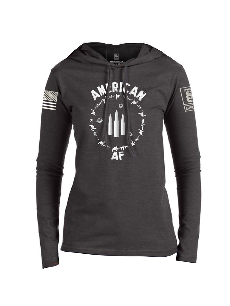 Battleraddle American AF Womens Premium Cotton Hooded Sweatshirt - Battleraddle® LLC