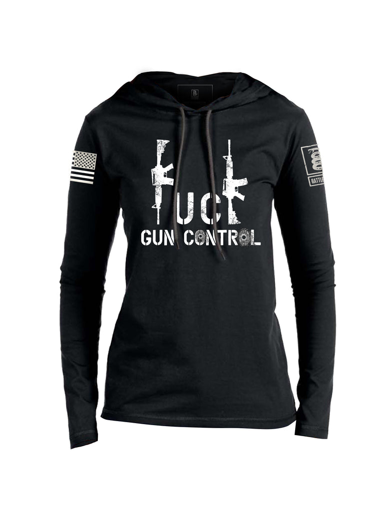 Battleraddle Fuck Gun Control Womens Thin Cotton Lightweight Hoodie